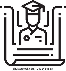 Icono de línea de educación. Trazo editable.
