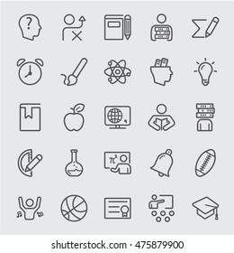 Education line icon set 2