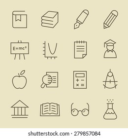 Education line icon set