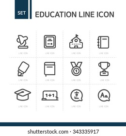 Education Line Icon Set
