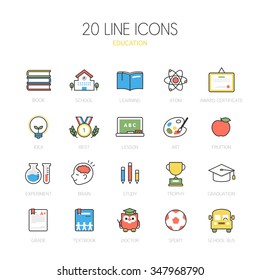 Education Line Icon Set