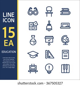 education line icon set