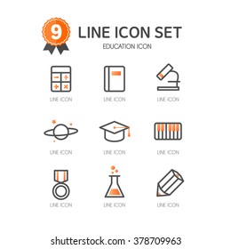 education line icon set
