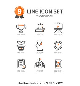 education line icon set