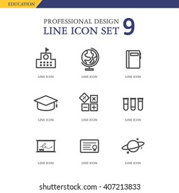 education line icon set