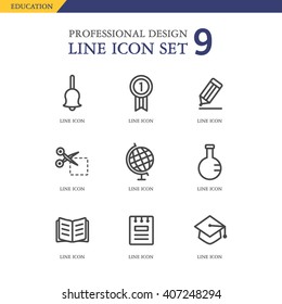 education line icon set