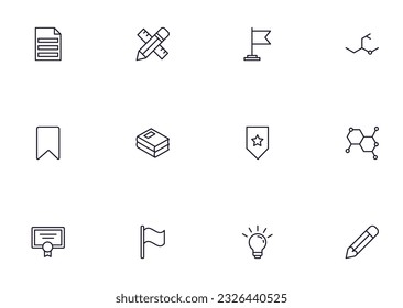 Education line icon set. Collection of high quality signs for web design, mobile app , UI design and etc. Outline icon of education, school, university, learning. 