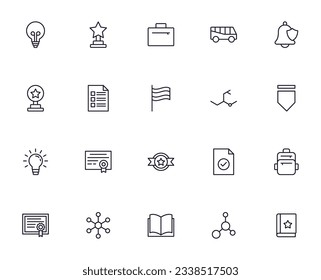 Education line icon set. Collection of high quality signs for web design, mobile app , UI design and etc. Outline icon of education, school, university, learning. 