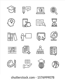 Education Line Icon Set Vector Illustration