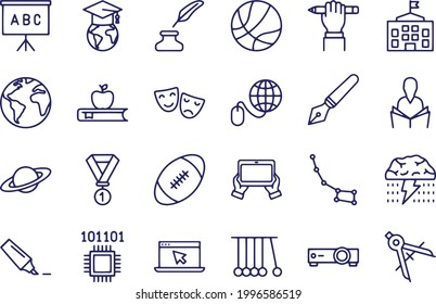 Education Line Icon Set vector design 