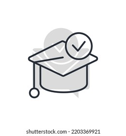 education line icon. Simple element illustration. education concept outline symbol design.
