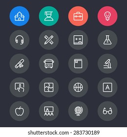 Education line icons