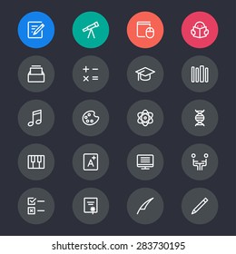 Education line icons