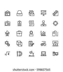 Education line icons 