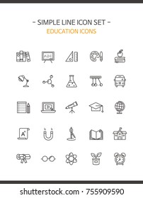 Education line icons