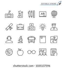 Education Line Icons. Editable Stroke. Pixel Perfect.