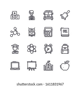 Education Line Icons - Set 2. Set of education icons, great for presentations, web design or any type of design projects.