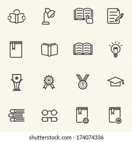 Education, Line icons set