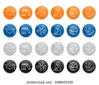 Education line icons set. Vector illustration
