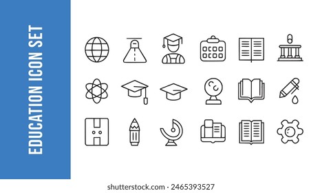 Education Line Icons Set with vector collections