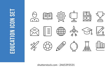 Education Line Icons Set with vector collections