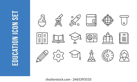 Education Line Icons Set with vector collections