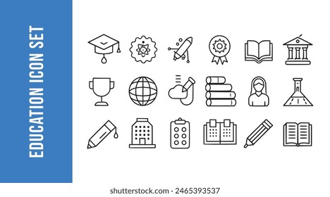 Education Line Icons Set with vector collections