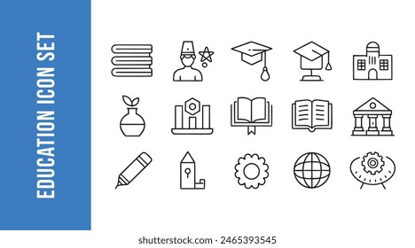 Education Line Icons Set with vector collections