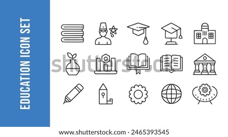 Education Line Icons Set with vector collections