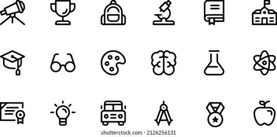 Diseño vectorial de iconos de línea de educación 