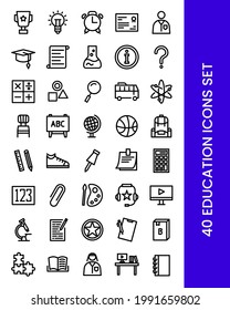 Education lineal style icon set