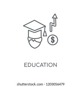 Education linear icon. Education concept stroke symbol design. Thin graphic elements vector illustration, outline pattern on a white background, eps 10.