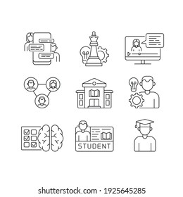 Education linear icon. University structure. Online learning. Thin line customizable illustration. Contour symbol. Vector isolated outline drawing. Editable stroke