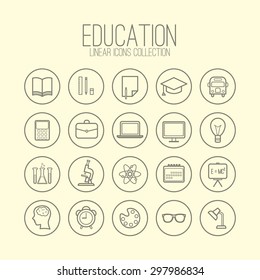 Education Linear Icons Collection