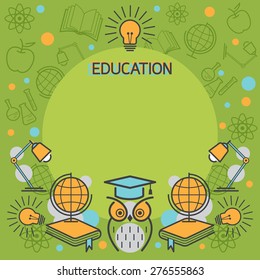 Education Linear Icons Frame, Linear, Line, Icons and Objects Style