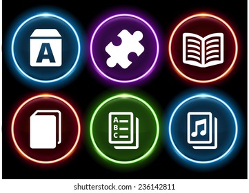Education and Literacy  on Glow Round Buttons