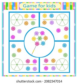 Education logic game for kids. Connect the details and geometric shapes. Preschool worksheet activity. 
