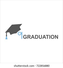 Education logo with bachelor cap and graduation word