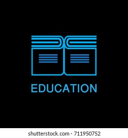 education logo with book logo