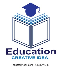 education logo. book logo with graduate