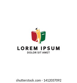 education logo with book shape