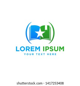 Education logo, book star simple modern concept. Can use for logo, icon, symbol, mascott vector