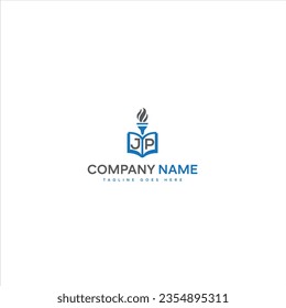 education logo with book and torch. education university and college school academy institute club logo. learning logo emblem style