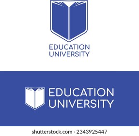 Education logo with book. Yniversity and college school logo. learning logo emblem, badge or sign
