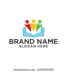 Education logo, Books and people logo design education