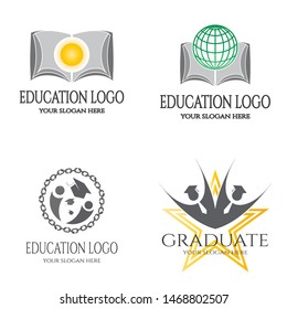 Education logo collection. education icon, set of school library sign or symbol, university sign or symbol. vector illustration element