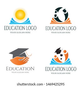 Education logo collection. education icon, set of school library sign or symbol, university sign or symbol. vector illustration element