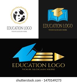 Education logo collection. education icon, set of school library sign or symbol, university sign or symbol. vector illustration element