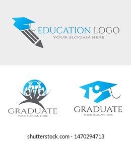 Education logo collection. education icon, set of school library sign or symbol, university sign or symbol. vector illustration element