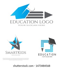 Education logo collection. education icon, set of school library sign or symbol, university sign or symbol. vector illustration element